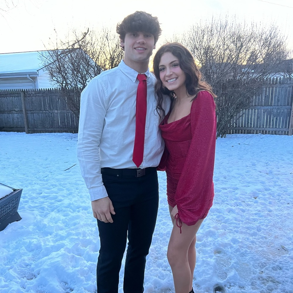 red sparkly dress